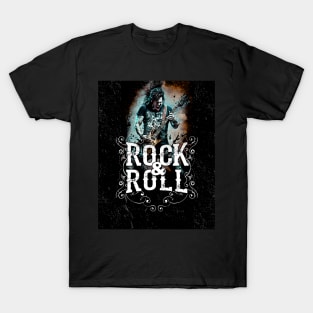 Rock and Roll Guitarist No. 2 on a Dark Background T-Shirt